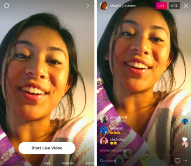 Screenshots of woman using Instagram Live to creat a sense of urgency for her product. Screenshots of woman using Instagram Live to creat a sense of urgency for her product.